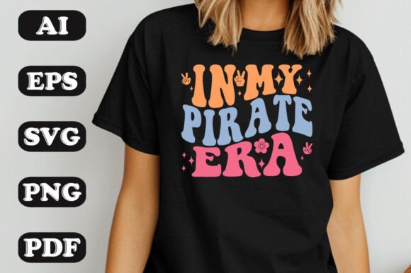 Download In My Pirate Era Groovy Retro Wavy T-shi - Groovy retro wavy Collection