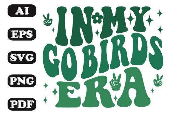 Download In My Go Birds Era Groovy Retro Wavy T-s - Premium Resources