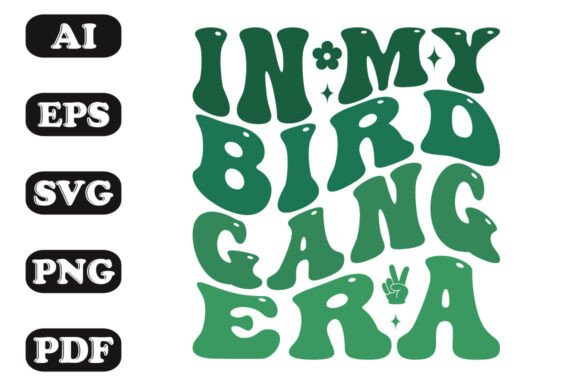 Download In My Bird Gang Era Groovy Retro Wavy T- - Premium Resources